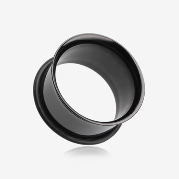 A Pair of Colorline Single Flared Ear Gauge Tunnel Plug-Black